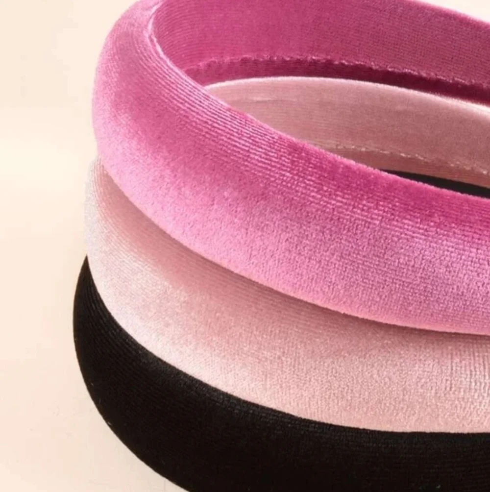 Velvet hair hoop 3 pc set bundle